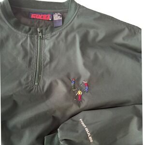 Vintage Pivot Rules Golf Windbreaker Pullover XL Green 1/4 Zip 90s Embroidered